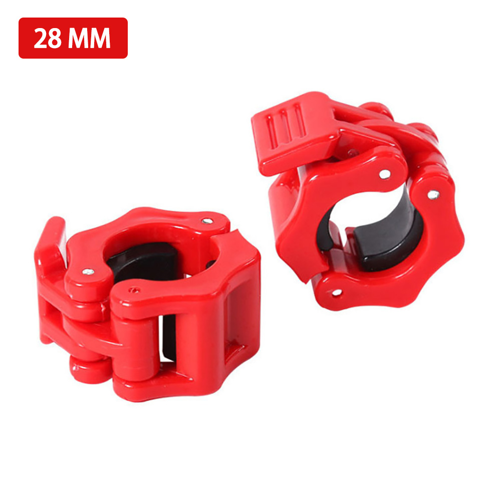 25mm 28mm 30mm Spinlock Collars Barbell Collar Lock Dumbell Clips Clamp Weight Lifting Bar Gym Dumbbell Fitness Body Building: 28mm Red -2
