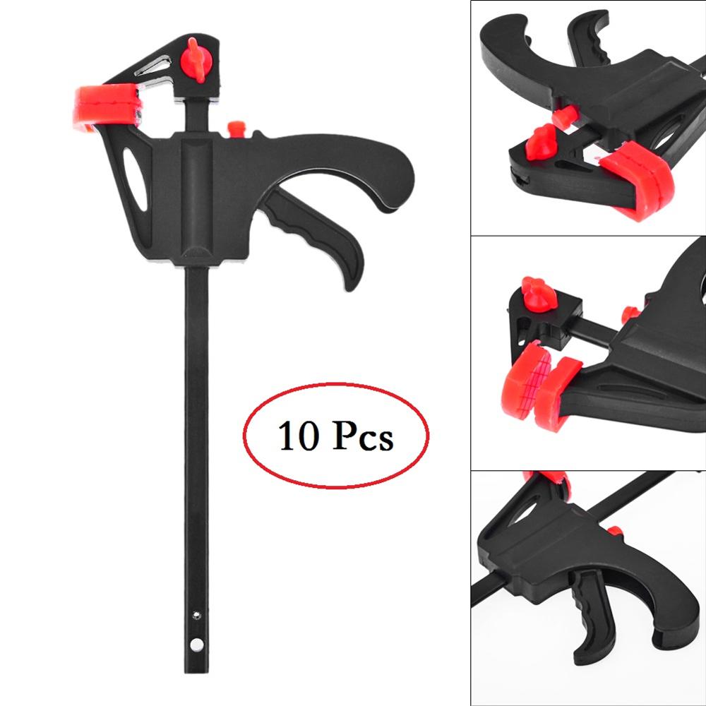 4 inch 2/5/10pcs Woodworking Bar F Clamp Clip Hard Grip Quick Ratchet Release DIY Carpentry Hand Vise Tool