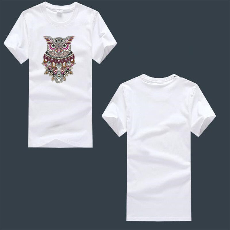 parche de PVC ropa grande búho flor transferencia térmica impresión camiseta mujeres planchar en parches para ropa chica pegatinas