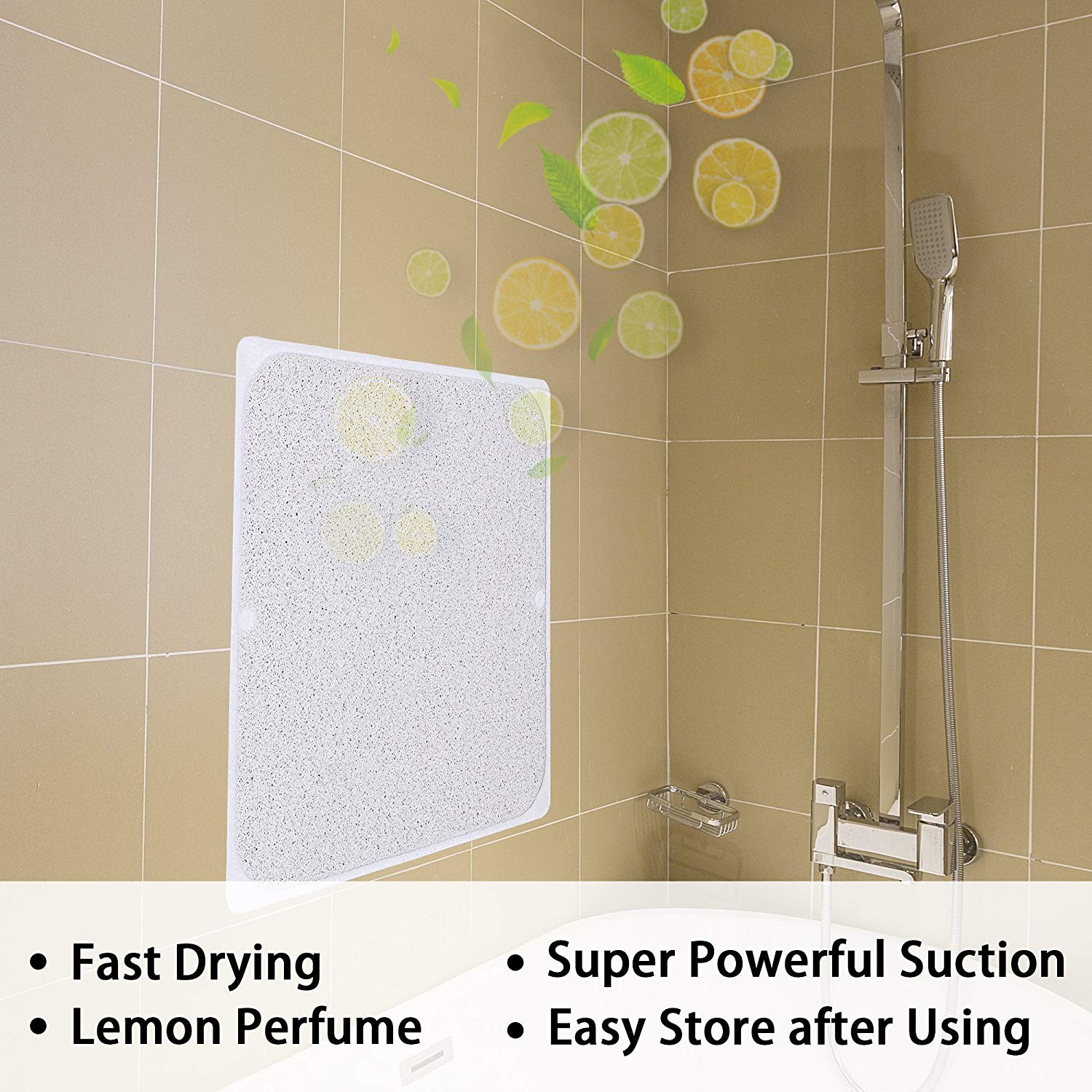 Loofah-alfombra de goma antideslizante para baño, tapete de goma con flujo de agua para baño con succión de Pvc para ducha, masaje de pies como Tv