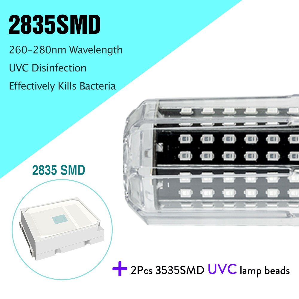 20W Uv Lampe Germicide UVC Stérilisateur Lumière Bullbs 275nm 140 Led E27 E14 B22 pour La Maison Four Frigo Désinfection