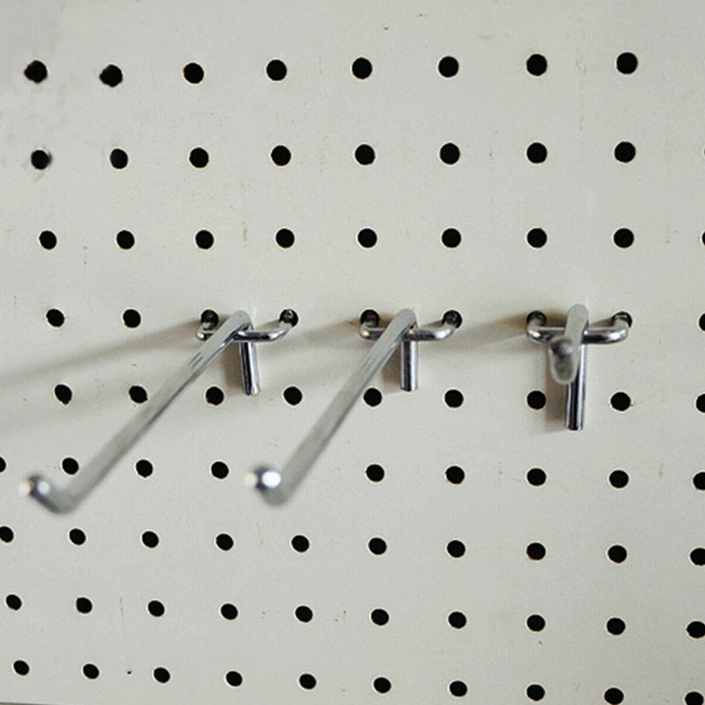 10pcs Iron Easy Install Supermarket Home Storage Holder Workshop Display Hanger Retail Shop Pegboard Hook Wall Mounted Durable
