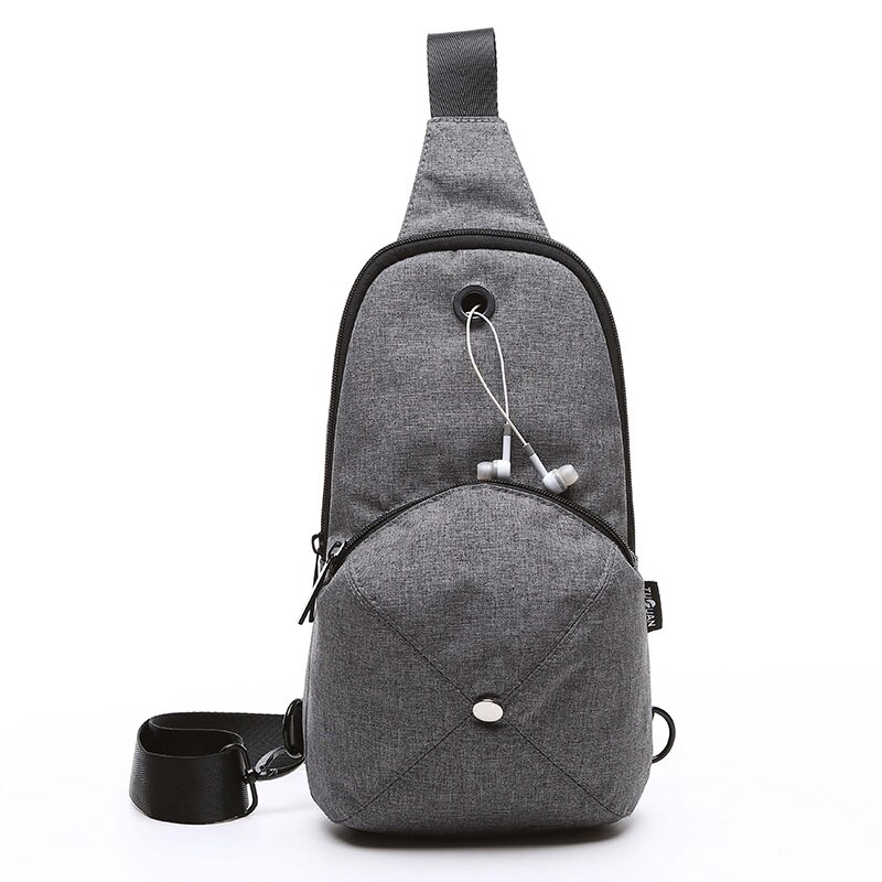 Manliga bröstväskor stöldskydd rese-crossbody-väskor för män messenger axelväska kausal vattentät oxford: Grå