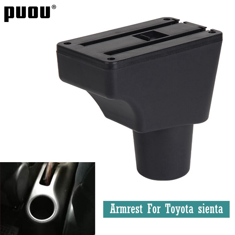 For Toyota sienta Armrest box Rotatable Center Centre Console Storage Box with cup holder ashtray USB interface products accesso