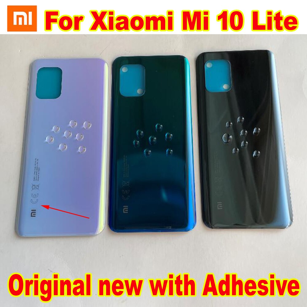 Originele Beste Mi10 Lite Achter Behuizing Cover Voor Xiaomi Mi 10 Lite Back Batterij Case Glazen Deksel Telefoon Shell met Sticker