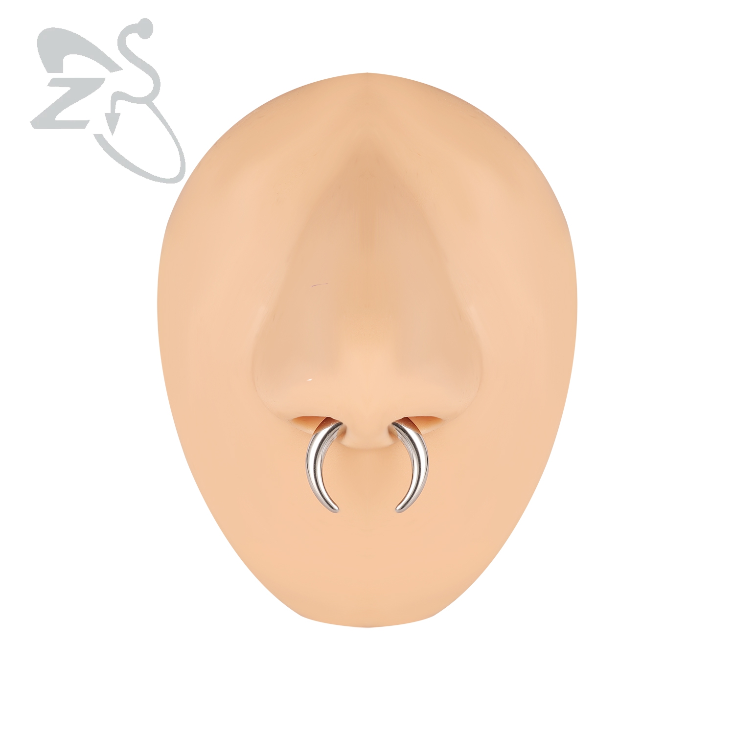 ZS 1PC 2G/4G/6G Buffalo Horn Nose Piercing Stainless Steel Pincher Septum Ring Stretcher Expander 8/10/11/12/15/16/18/22/25mm