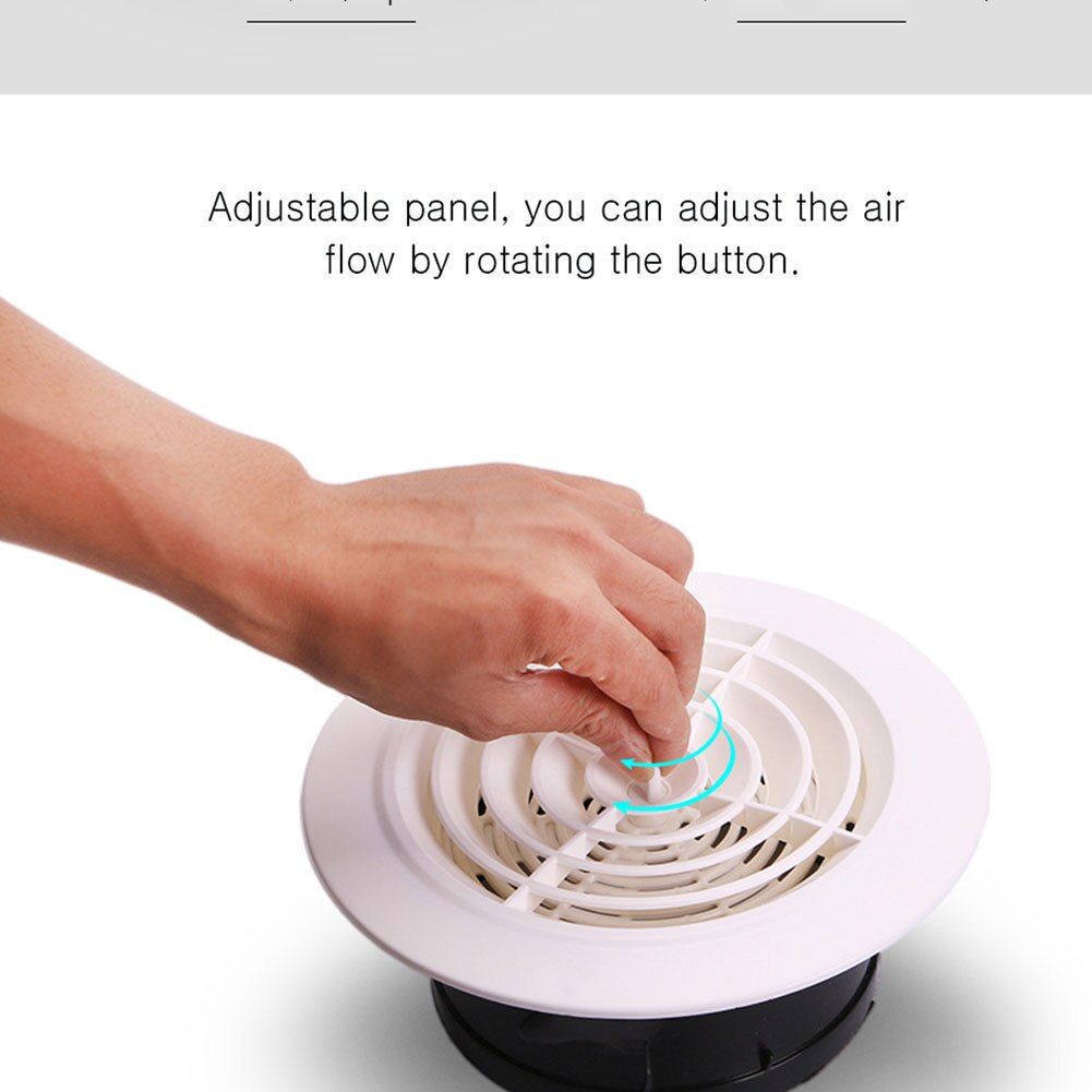 Air Vent Louver Grille Cover Outlet Adjustable Round Ducting Ceiling Wall Hole Exhaust Vent Ventilation Kitchen Bath Air Outlet