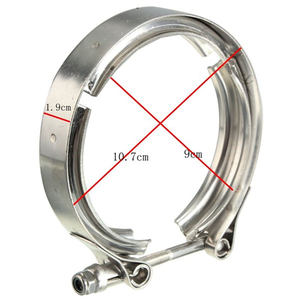 Collier de serrage à bande V en acier inoxydable, tuyaux d&#39;échappement, tuyau de descente, système d&#39;échappement de voiture, 3 pouces