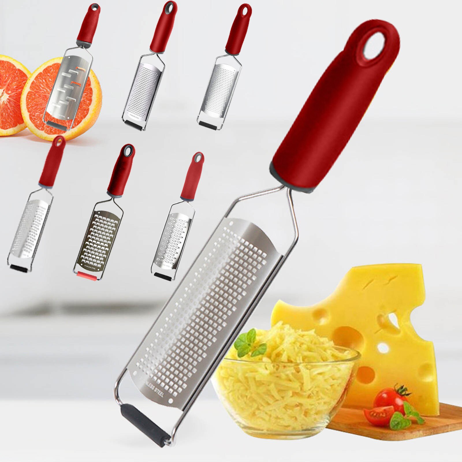 Cheese Grater, Hand-held Stainless Steel Zester For Kitchen - Multi-purpose Vegetable Tools Stainless Steel Graters