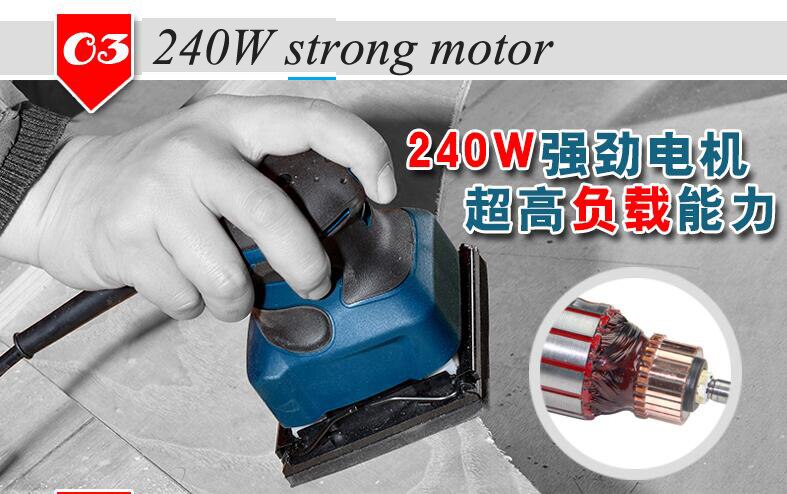 Sandpaper Machine Small Hand-held Paint Flat Woodworking Electric Polishing Sanding Machine Grinder AT3503A