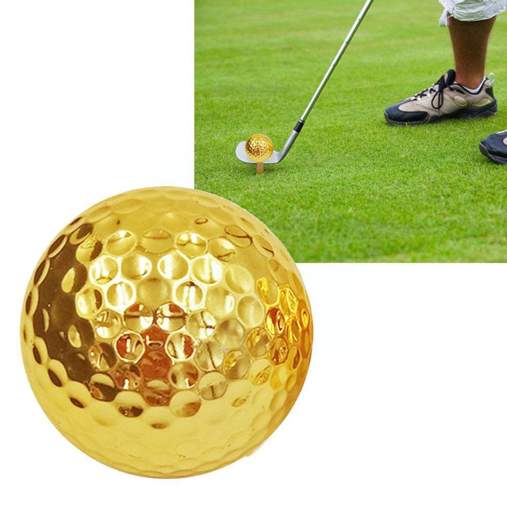Gold Golf Balls For Golfer Indoor Outdoor Swing Practice Christmas Balls Friend Training For Father Putter
