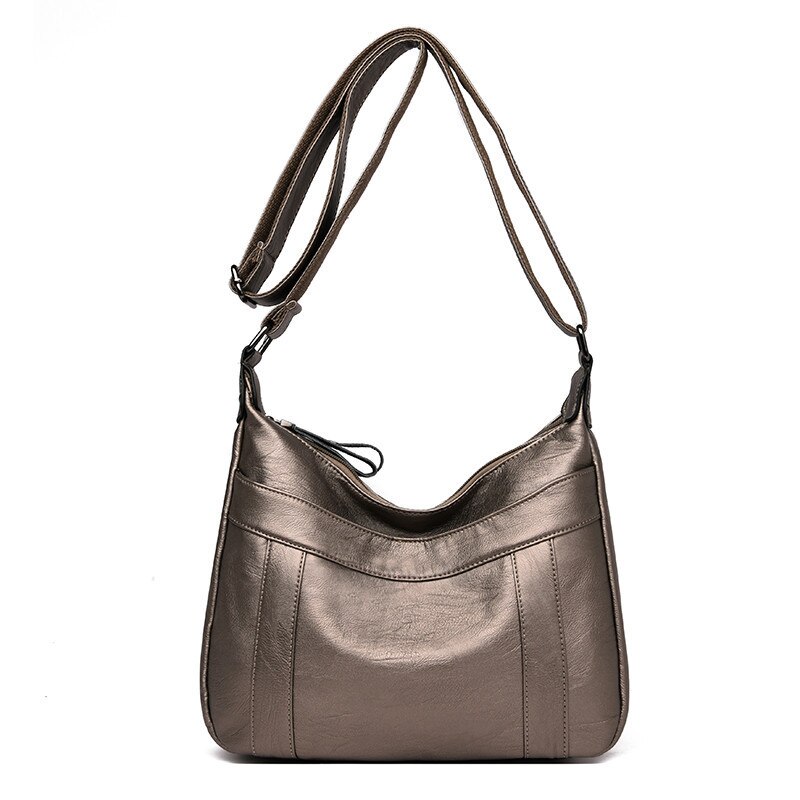 Simple Style Soft Leather Handbag Women Bags Ladies Hand bags Female Crossbody Messenger Bag Mother bolsa feminina: Bronze