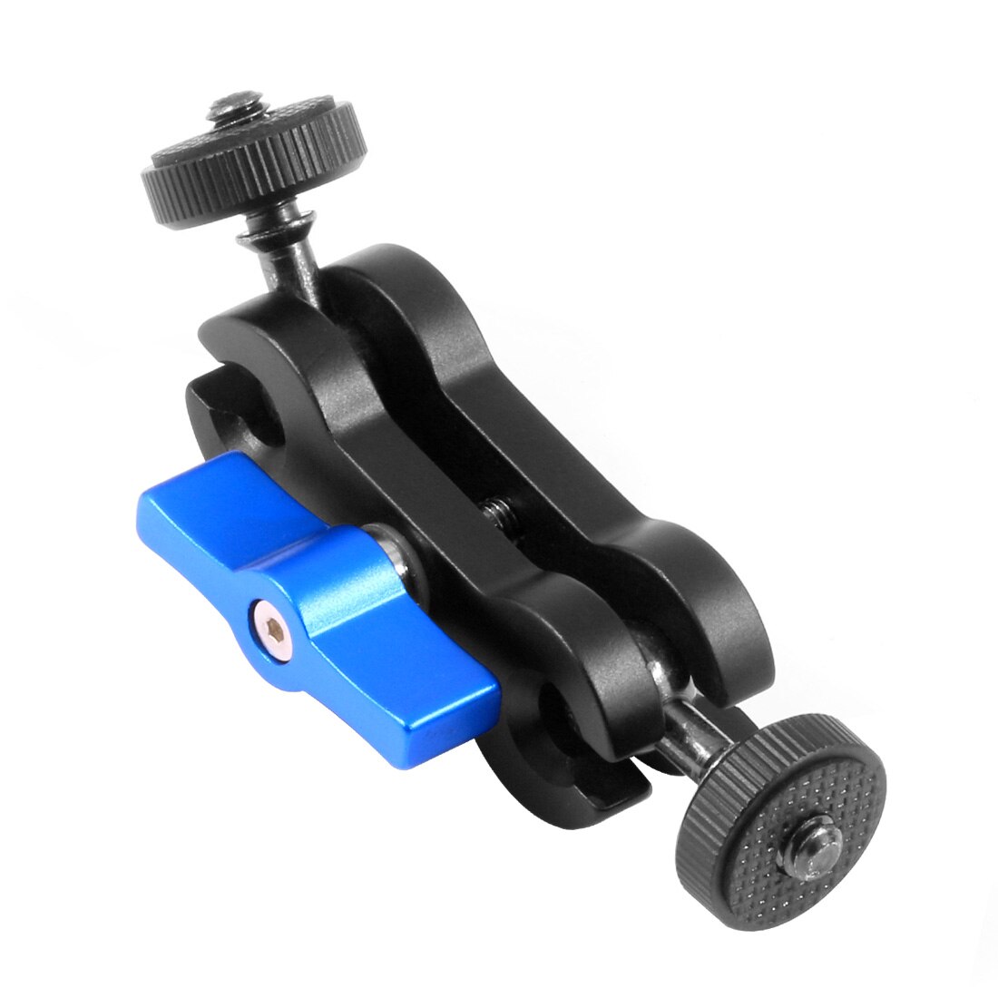 BGNING multi-fonction double rotule chaussure chaude 1/4 "trépied magique bras adaptateur de montage DSLR accessoire d'appareil-photo pour moniteur lumière LED: Blue