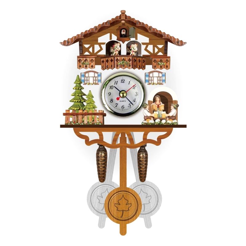 Antique Wooden Cuckoo Wall Clock Bird Time Bell Swing Alarm Watch Home Restaurant Bedroom Decoration