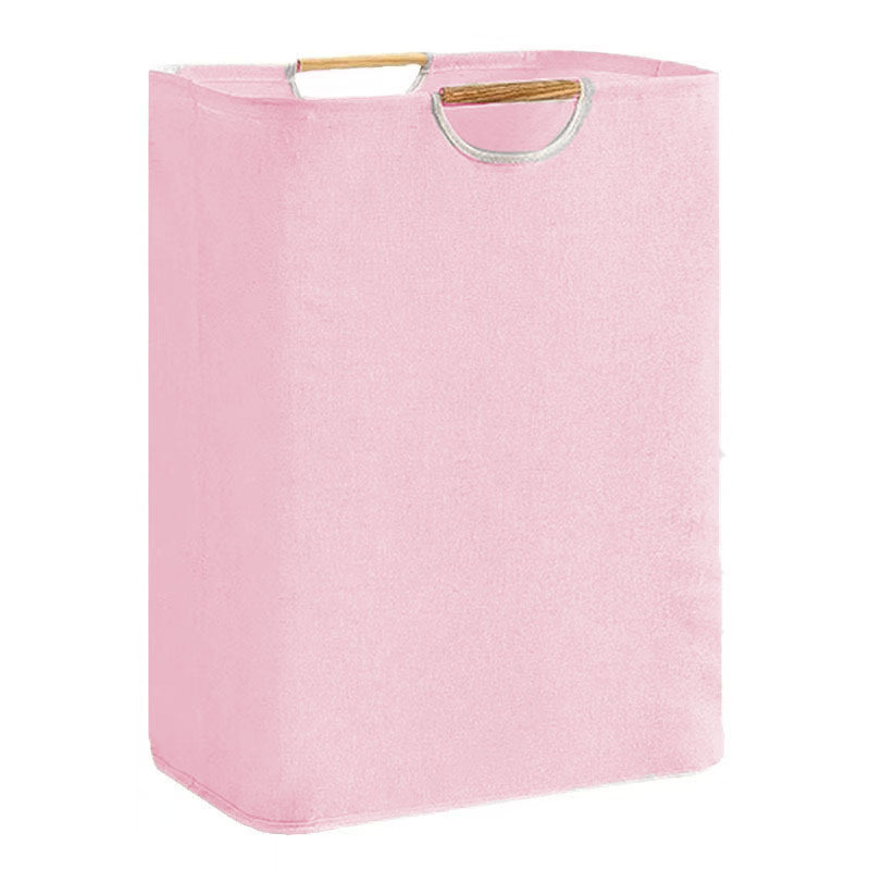 Large Laundry Hamper Collapsible Laundry Basket with Bamboo Handles Freestanding Waterproof Clothes Hamper for Laundry Room: Red