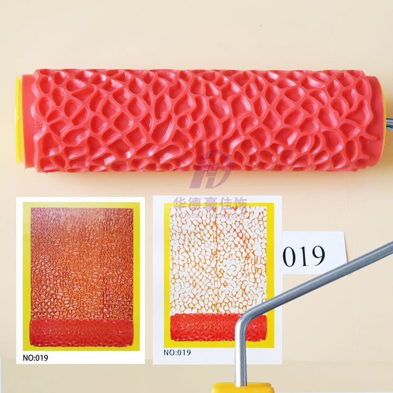 7 zoll Muster Roller pinsel Silica gel Farbe roller Geprägte Textur Malerei Werkzeuge für Wand Dekorative Haushalt Pinsel: 019