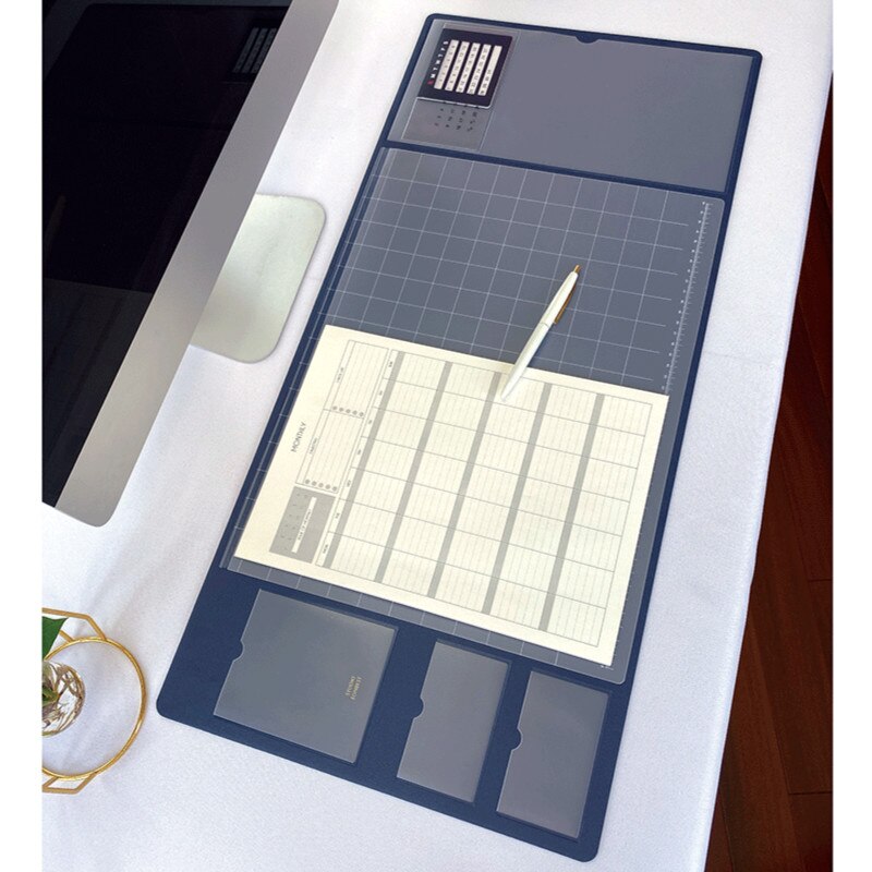 Oversized Multifunctional Pu/pvc Mouse Pad Student Writing Pad Business Desk Mat Laptop Cushion Desk Organizer With Calendar