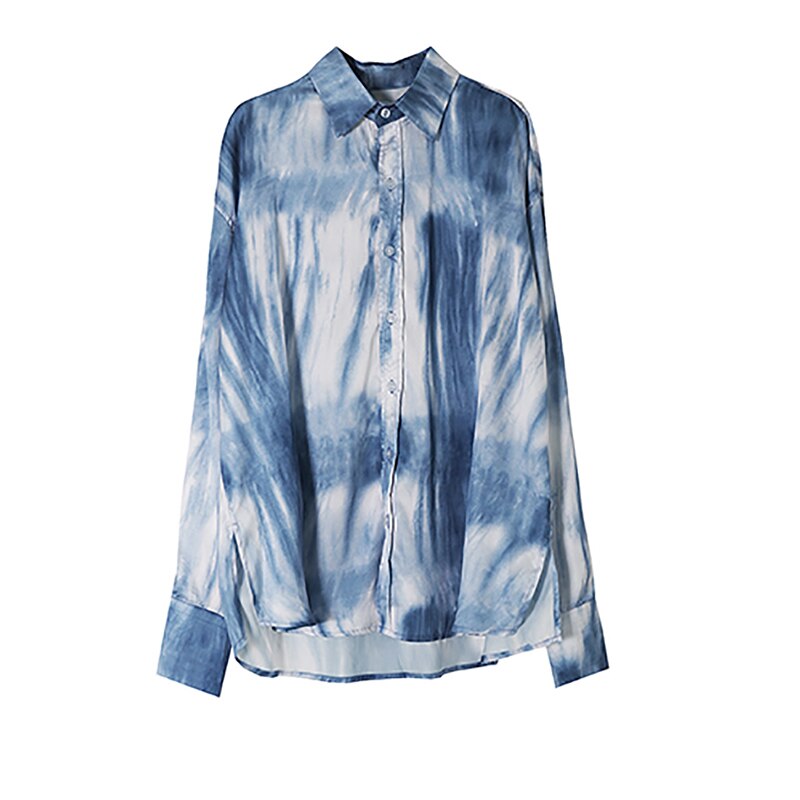 Blusa con estampado xitao para mujer, de un solo pecho, estilo irregular, estilo étnico, suelta, zyq 4031: Metro