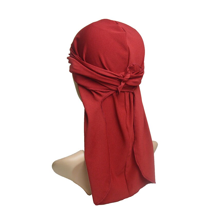 1pc mænds pandebånd elastisk fest lang blød justerbar biker hoved wrap kraniet cap spandex 6 farver behagelig: Rød