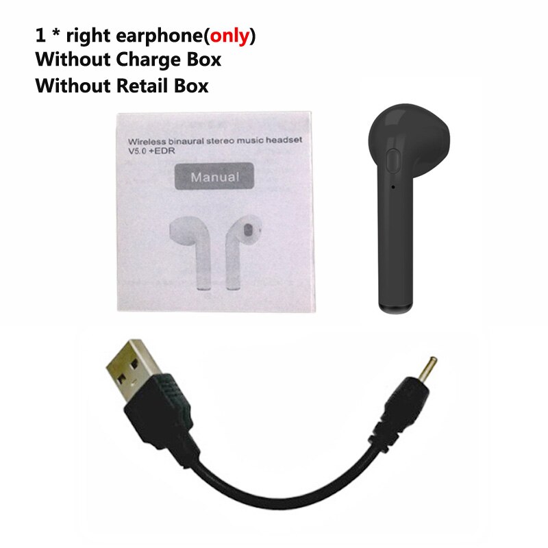 I7s Tws Bluetooth Oortelefoon Mini Draadloze Oordopjes Met Opladen Doos I7 Sport Handsfree In-Ear Draadloze Headset Voor Xiaomi telefoon: 1 Black i7 Not Box