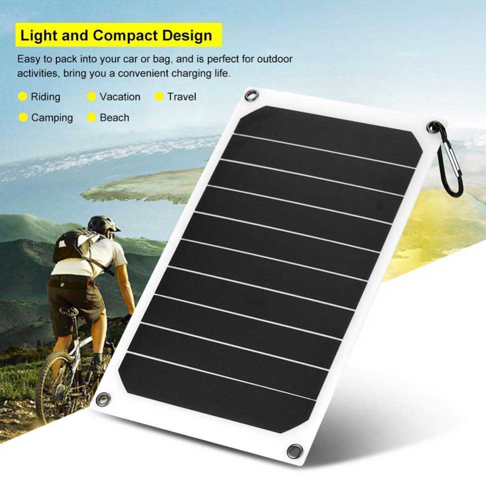 Bærbar 10w ip64 vandtæt solpanel mobil strømoplader 5v usb kraftig opladning clh@ 8