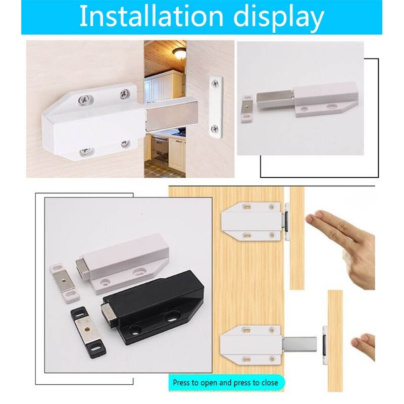 Heavy Duty Cabinet Door Push Latch Single Door Magnetic Touch Latches Kitchen Drawer Push Lock Furniture Hardware
