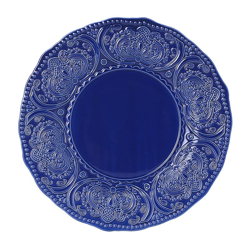 Assiettes en céramique style Baroque, vaisselle de cuisine en Relief français, vaisselle de bureau rétro