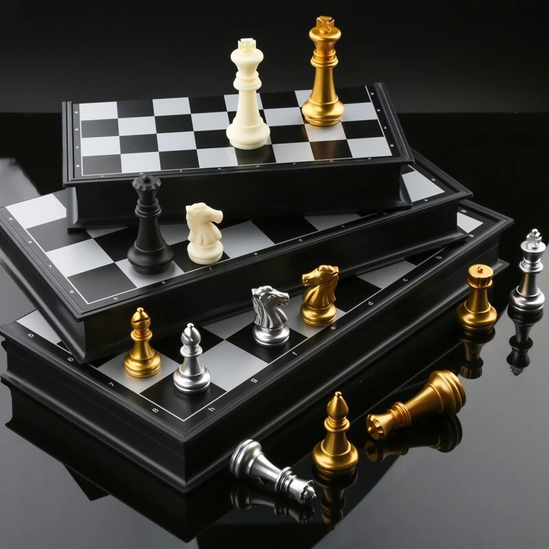 Magnetic Chess Board Medieval Gold And Silver Chess Board Set Leisure Entertainment Children For Games Chess