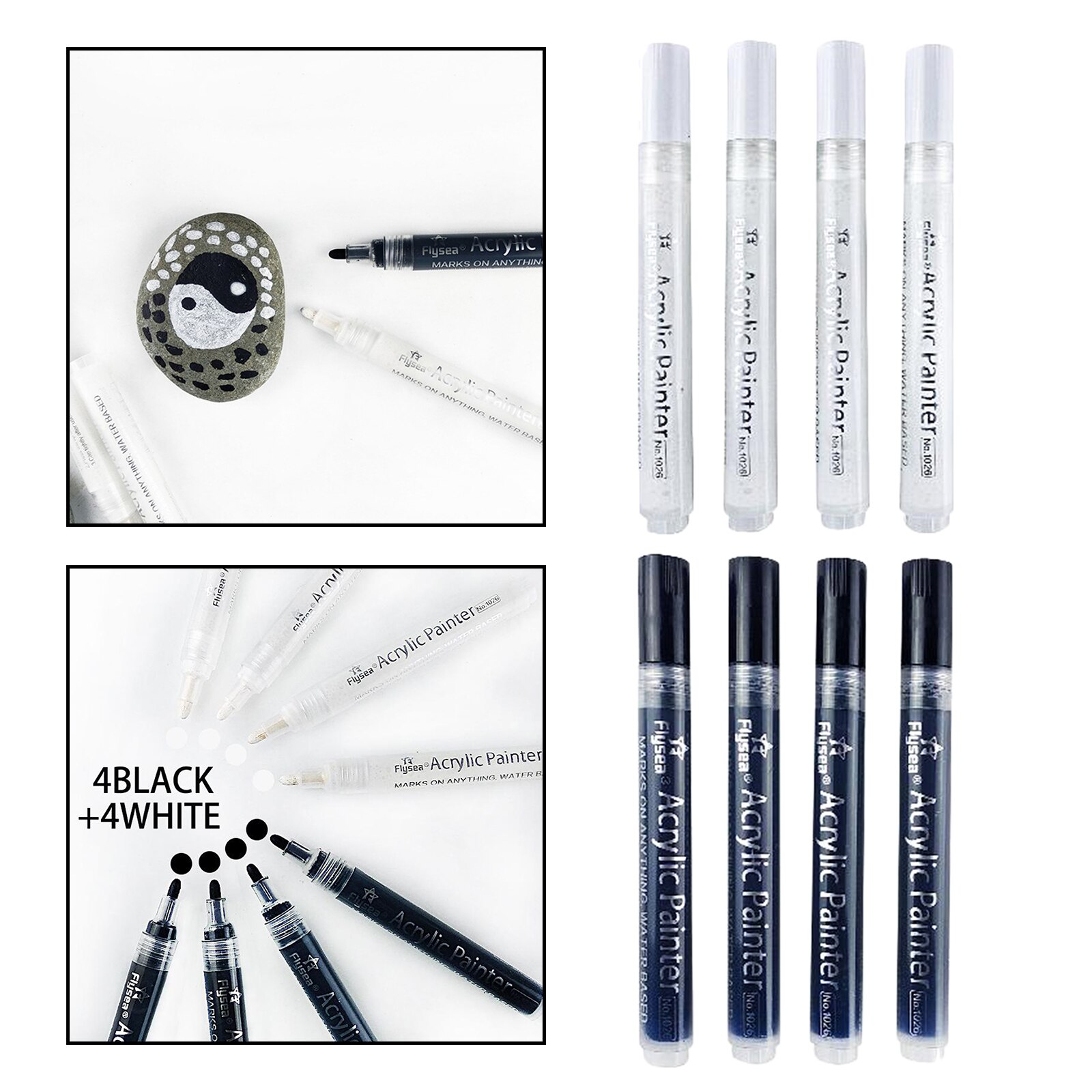 8pcs Writing Permanent Markers Pen for Ceramic Diary Graffiti Poster Card