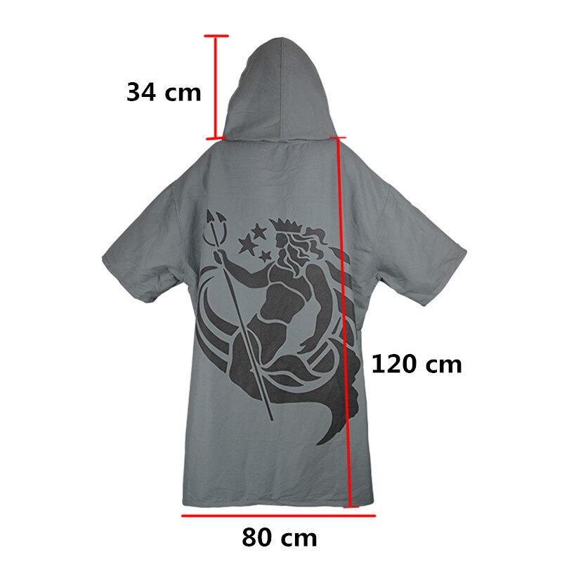 Poséidon impression Robe à langer serviette de bain en plein air adulte à capuche serviette de plage Poncho peignoir serviettes femmes homme peignoir LST
