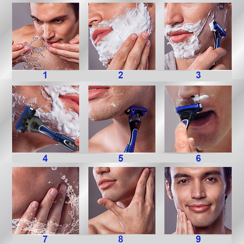 1 Razor + 5 Blades Set Original Schick Quattro Titanium Safety Razor Hair Shaving Men Body Shaver