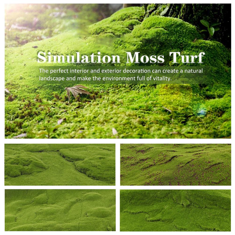 Kunstig mos græstørv mini fe have simulation planter dekorativ græsplæne bryllup festival indendørs udendørs vindue dekoration