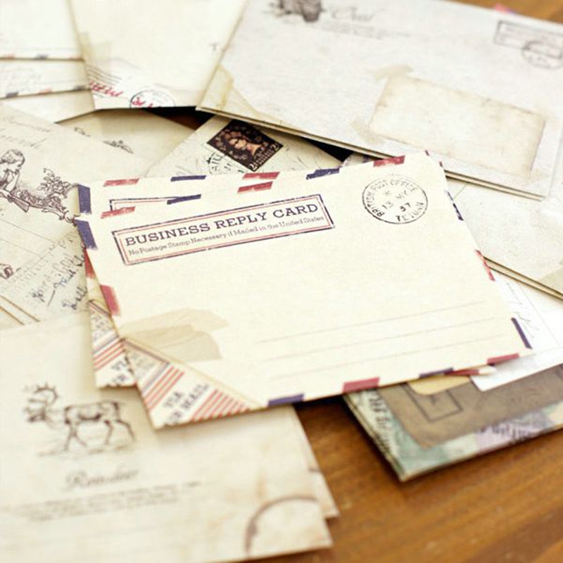 12 stk/sæt vintage papir konvolutter stil gammel brevblok pakke kontor skole forsyning mini kuvert papir kort konvolutter