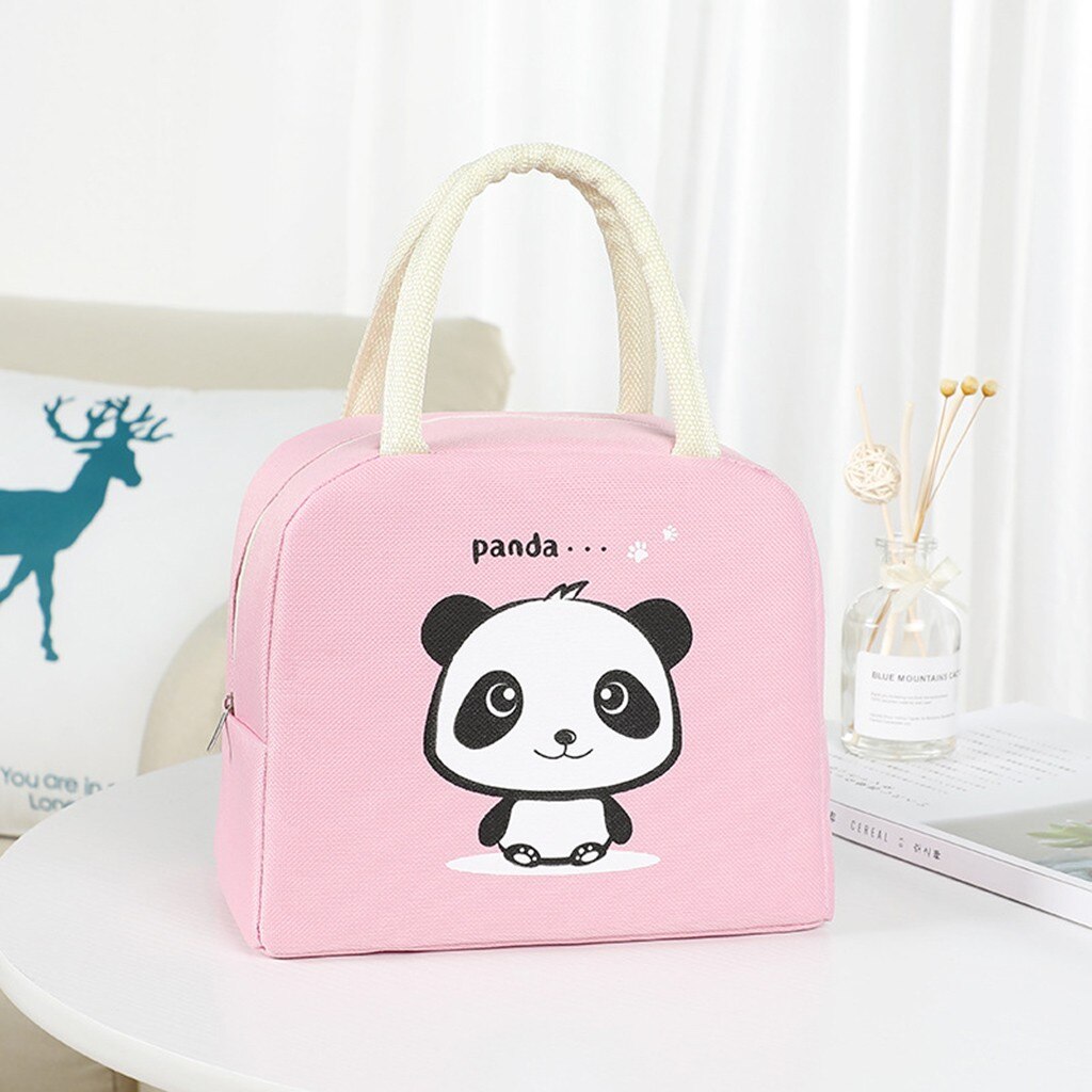 Leuke Cartoon Verse Cooler Lunchbox Draagbare Geïsoleerde Lunch Tas Voor Vrouwen Kinderen Thermische Voedsel Picknick Reizen Handig Lunch Zakken: Pink