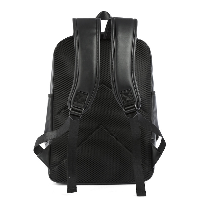 Mannen Lederen Rugzakken Zwart Schooltassen Voor Tieners Jongens College Boekentas Laptop Rugzakken Reistassen Mochila Masculina