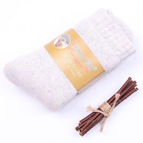 3 Pairs Men's Winter Socks Canada 30 Degrees Below Zero Resist Cold Wool Socks For Men Thicken Pile Socks Solid Color Warm Meias: D light grey