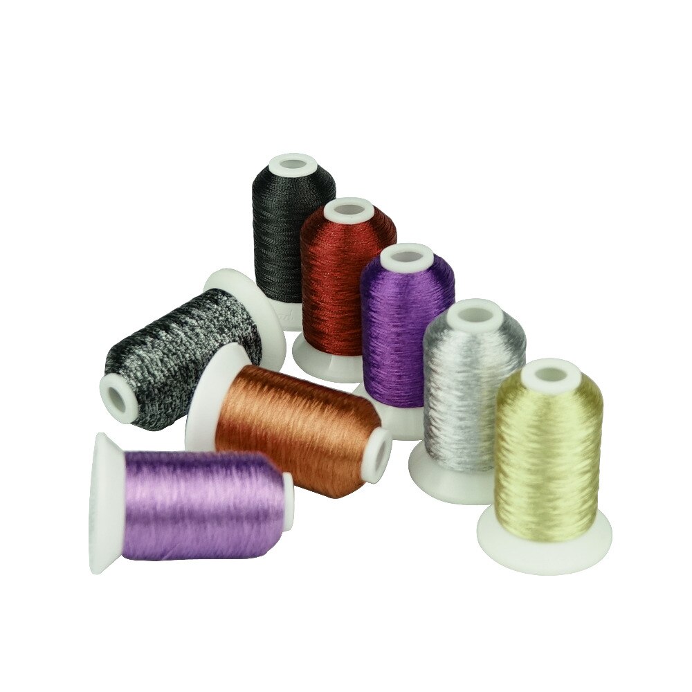 Multicolors 8 Halloween Colors/kit Simthread Metallic Embroidery Thread 550 Yards/Cone