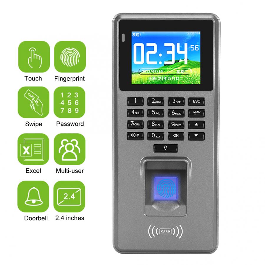 Sistema de Control de Acceso RFID para la máquina de asistencia de 125KHz TFT Wiegand 26 huellas dactilares contraseña