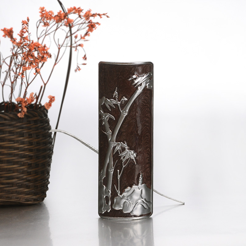 Tea Spoon Copper Bamboo Pattern Tea Shovel Chinese Kung Fu Tea Set Accessories Teaware Decoration Collection Crafts: D