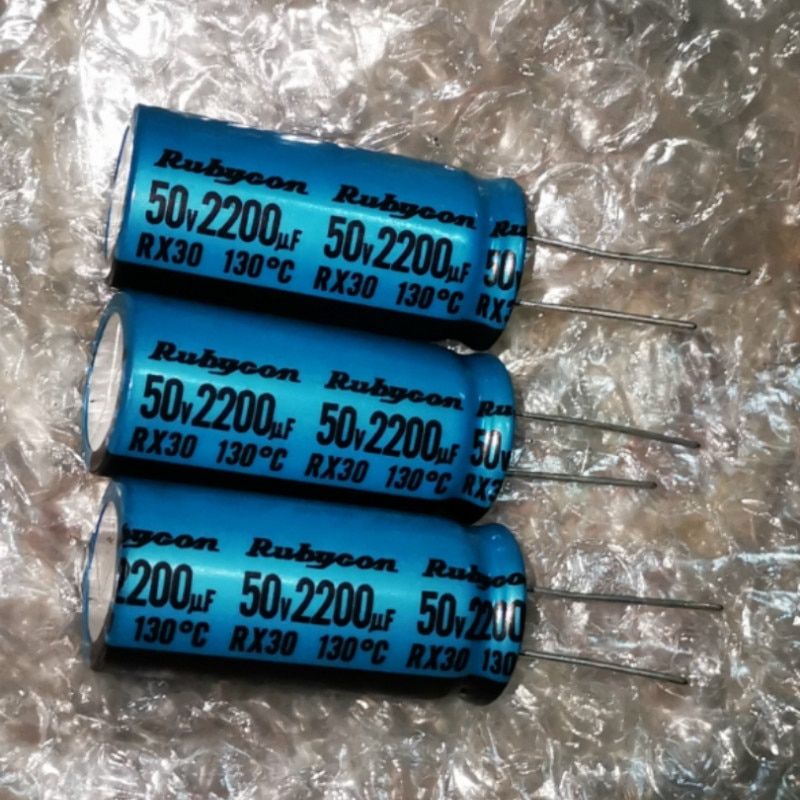 10 Pcs Rubycon RX30 50V2200UF 18X40 Mm Elektrolytische Condensator Rx30 2200 Uf/50 V 130 Graden 2200 Uf 50V