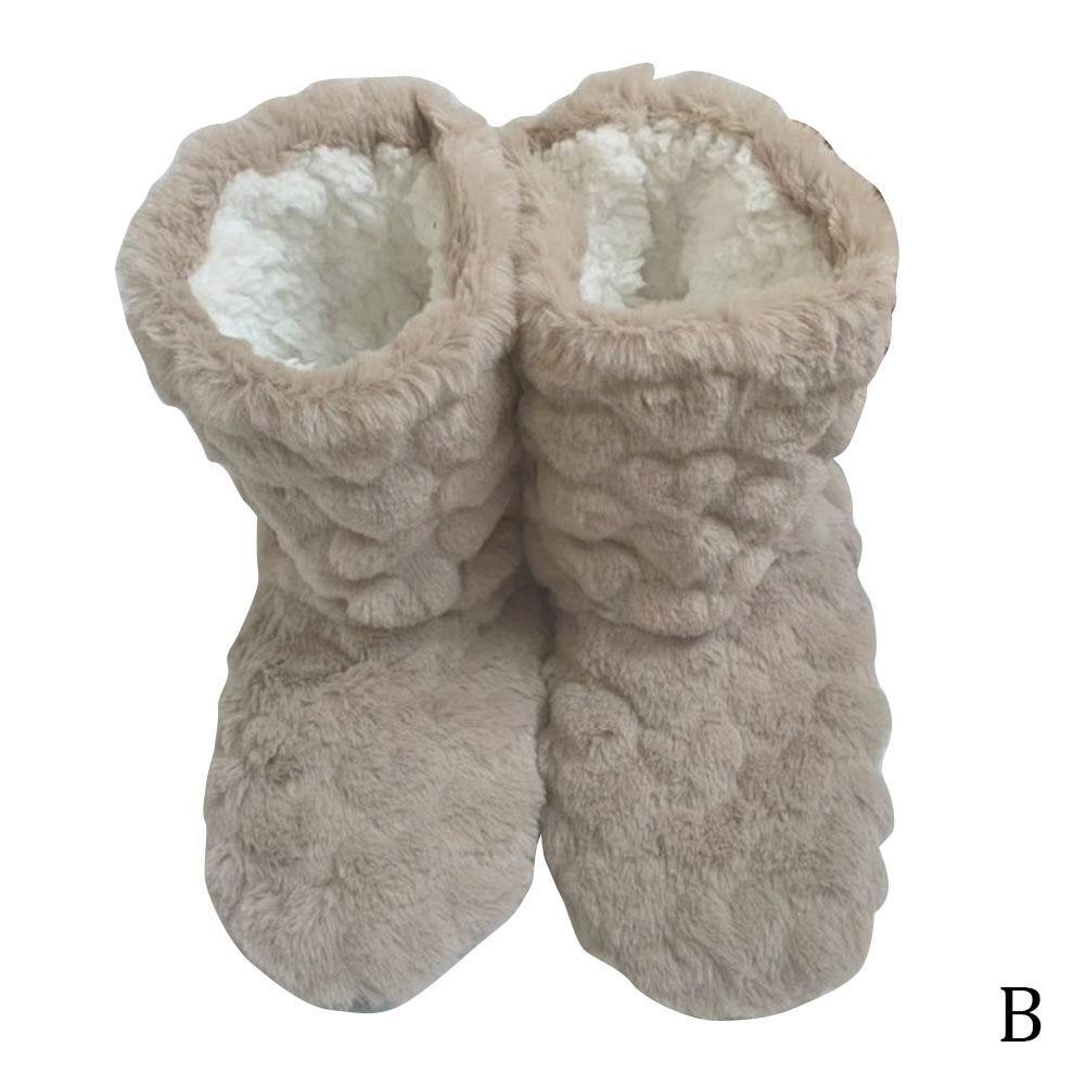 1 Pair Thick Socks Slipper Warm Ultra-Plush Anti-Slip High Floor Indoor Boots Winter Floor Long B9S4: B / 38