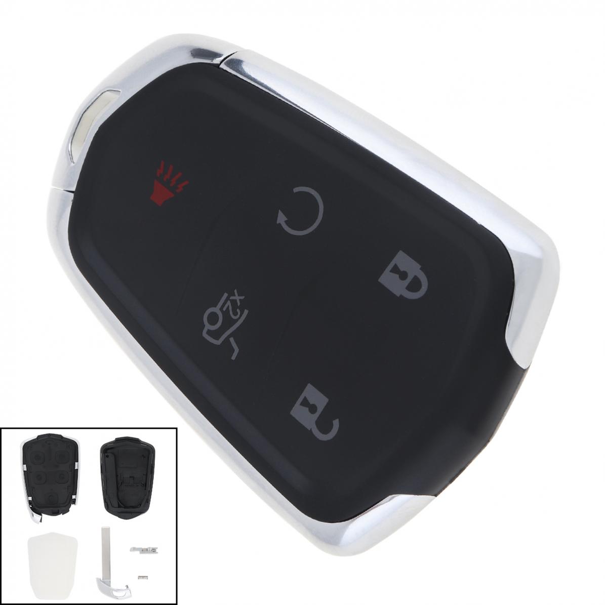 5 Knoppen Black Keyless Entry Auto Vervanging Key Remote Fob Shell Case Voor Cadillac Ats CT6 Cts Srx XT5 Xts