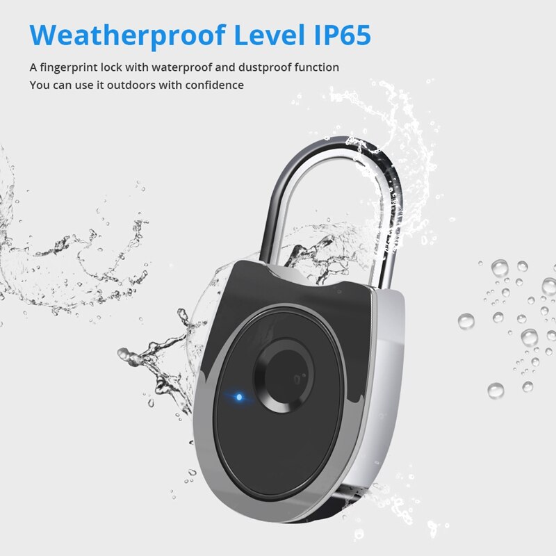 Usb Smart Oplaadbare Keyless Vingerafdruk Deurslot Waterdicht Anti-Diefstal Draagbare Fechadura Digitale Lock Voor Deur Bagage
