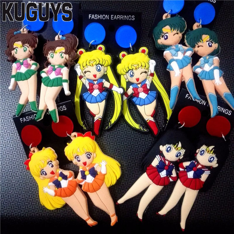 KUGUYS Hyperbole Jewelry 5 Style Beautiful Fairy Earrings for Womens Pendientes Acrylic Brincos Cute Large Earring