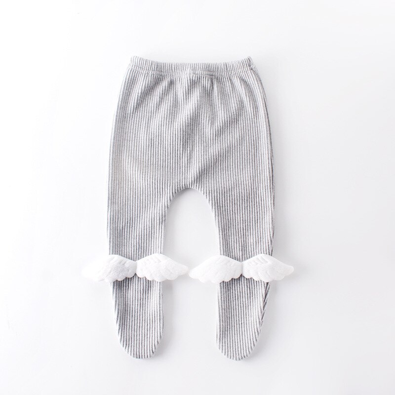 0-2 jahre Baby Mädchen Nette Engel Flügel Leggings Baumwolle Rippen Strumpfhosen Strümpfe Säugling Kleinkind Rosa Weiß Grau Strumpfhosen KF682