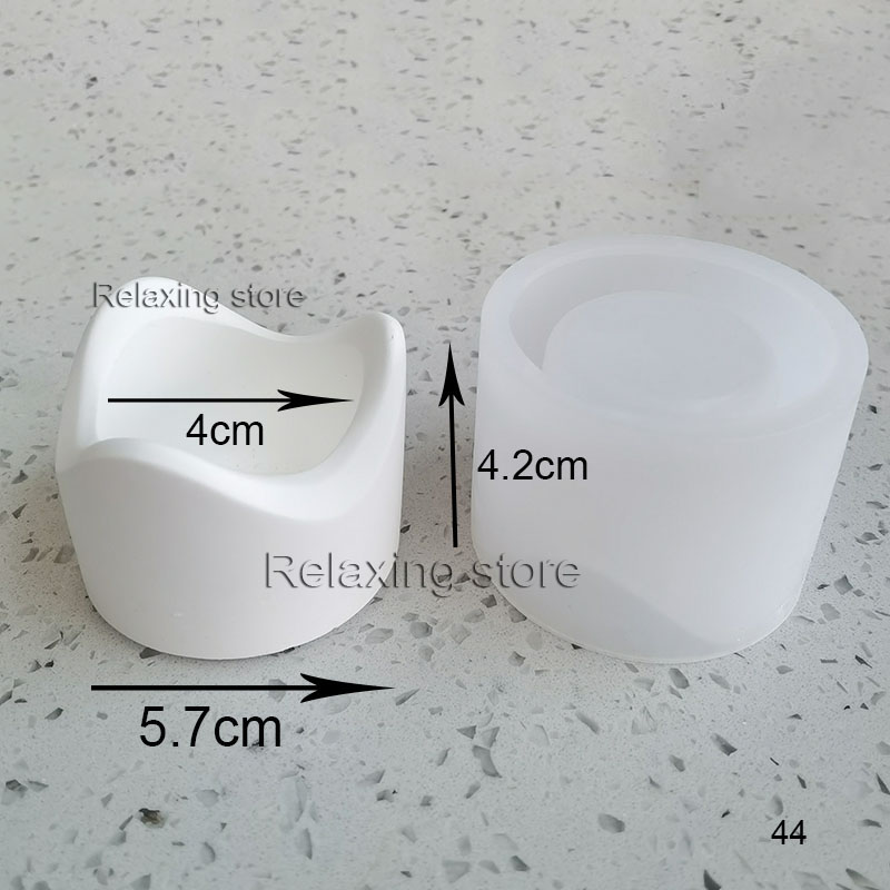 Mini Ronde Cement Klei Kaars Houder Beton Kandelaar Siliconen Mal Onregelmatige Gips Kaars Cup Container Epoxyhars Mal: B