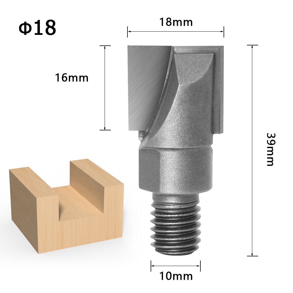 1pcs 10MM Shank CNC Cleaning bottom router bit Woodworking Tools two Screw thread cutter lock milling cutter: 10X18