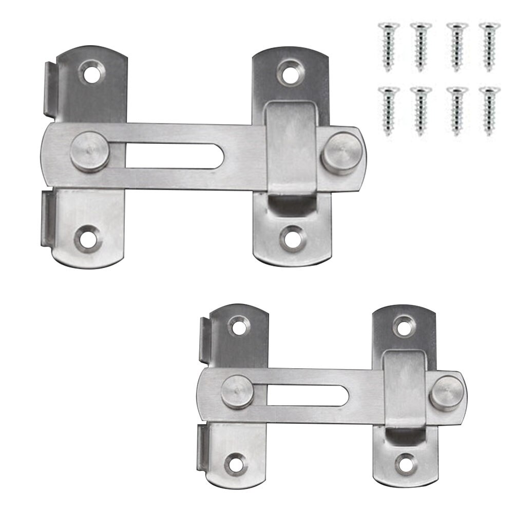 2pcs/pack Hardware Gate Latches Security Window Stainless Steel Door Bolt With Screws Drawers Bathrooms Furniture Cabinet Flip
