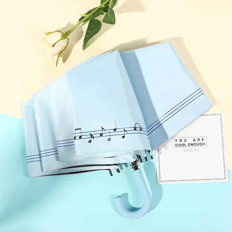 J-formet håndtakslomme mini-paraply anti-uv paraguas solparaply regn vindtett 3 sammenleggbare bærbare paraplyer for kvinner og barn: Rød