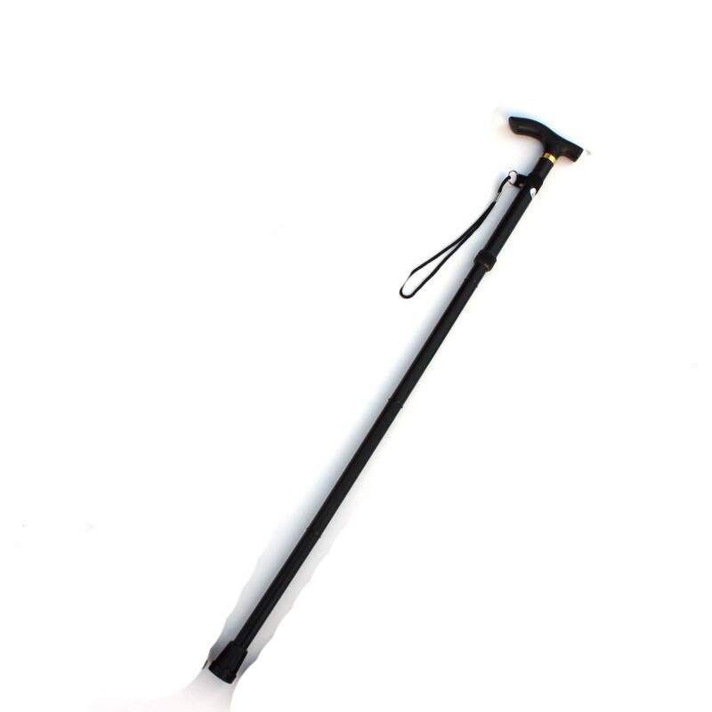 Outdoor 4 FoldedTrekking pole T-handle Hiking Poles Cane Walking Stick walk Crutch: 220g black